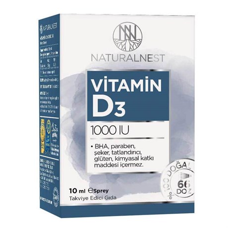 Naturalnest Vitamin D3 1000 IU 10 MlBağışıklık GüçlendiricilerNaturalnest