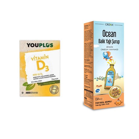 Youplus Vitamin D3Oral Sprey 20 ml + Ocean Balık Yağı Şurup150 MLDiğer 