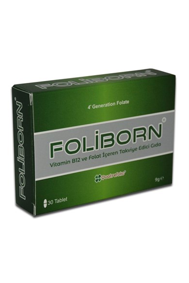 Foliborn Vitamin B12 ve Folat İçeren Takviye Edici Gıda 30 TBDiğer 