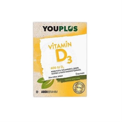 Youplus Vitamin D3 400IU Oral Sprey 20 mlMultivitaminlerDiğer 