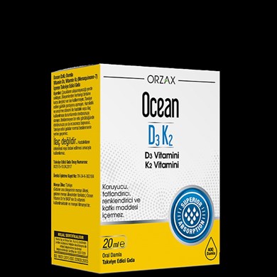 Orzax Ocean D3K2 Damla 20 MlOcean D3K2 Damla 20 Ml - 103,08 TL - Takviyegiller.comVitaminlerOrzax