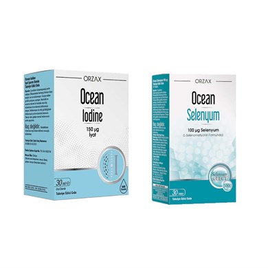 Orzax Ocean İodine 30 ml ve Selenyum 30 Tablet
