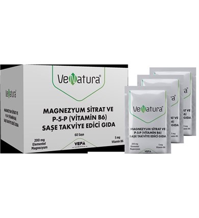 Venatura Magnezyum Sitrat Ve P-5-P (Vitamin B6) SaşeVenatura Magnezyum Sitrat Ve P-5-P (Vitamin B6) Saşe - 59,90 TL - Takviyegiller.comMinerallerVeNatura