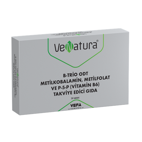 VeNatura B-Trio ODT Metilkobalamin, Metilfolat ve P-5-P (Vitamin B6) Takviye Edici Gıda